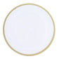 Clear wavy charger plate with a gold rim, round shape, 13 inches.