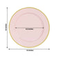 10 Pack Blush Economy Plastic Charger Plates With Gold Rim, 12" Round Dinner Chargers Event Tabletop Decor