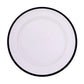 10 Pack Clear Economy Plastic Charger Plates With Black Rim, 12" Round Dinner Chargers Event Tabletop Decor