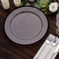 10 Pack Clear Economy Plastic Charger Plates With Black Rim, 12" Round Dinner Chargers Event Tabletop Decor