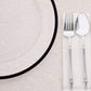 10 Pack Clear Economy Plastic Charger Plates With Black Rim, 12" Round Dinner Chargers Event Tabletop Decor