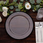 10 Pack Clear Economy Plastic Charger Plates With Black Rim, 12" Round Dinner Chargers Event Tabletop Decor