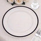 10 Pack Clear Economy Plastic Charger Plates With Black Rim, 12" Round Dinner Chargers Event Tabletop Decor