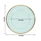 10 Pack Transparent Blue Economy Plastic Charger Plates With Gold Rim, 12" Round Dinner Chargers Event Tabletop Decor