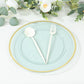 10 Pack Transparent Blue Economy Plastic Charger Plates With Gold Rim, 12" Round Dinner Chargers Event Tabletop Decor