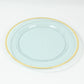 10 Pack Transparent Blue Economy Plastic Charger Plates With Gold Rim, 12" Round Dinner Chargers Event Tabletop Decor