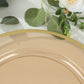 10 Pack Amber Gold Economy Plastic Charger Plates With Gold Rim, 12" Round Transparent Dinner Chargers Event Tabletop Decor