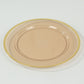 10 Pack Amber Gold Economy Plastic Charger Plates With Gold Rim, 12" Round Transparent Dinner Chargers Event Tabletop Decor