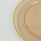 10 Pack Amber Gold Economy Plastic Charger Plates With Gold Rim, 12" Round Transparent Dinner Chargers Event Tabletop Decor
