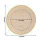 10 Pack Taupe Economy Plastic Charger Plates With Gold Rim, 12" Round Dinner Chargers Event Tabletop Decor