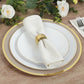 10 Pack Taupe Economy Plastic Charger Plates With Gold Rim, 12" Round Dinner Chargers Event Tabletop Decor