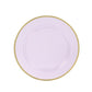 10 Pack Purple Economy Plastic Charger Plates With Gold Rim, 12" Round Transparent Dinner Chargers Event Tabletop Decor