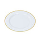 10 Pack White Economy Plastic Charger Plates With Gold Rim, 12" Round Dinner Chargers Event Tabletop Decor