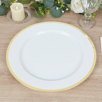 White Charger Plates with Gold Rim for Beautiful Table Settings