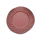 Matte finish burgundy hammered charger plate, modern design, 13 inches.