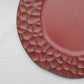 Matte burgundy hammered charger plate with modern flat design.
