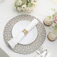 Matte finish gray hammered charger plate on a dining table setting.