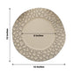 Matte taupe hammered charger plate, 13 inches, modern dinner serving style.