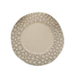 Matte taupe hammered charger plate, flat modern design, 13 inches.