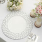 Elegant white plate with a textured border, perfect for dining and events.