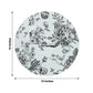 6-Pack Acrylic Round Charger Plates 13" in White with Black Floral French Toile Pattern, Decorative Dinner Party Charger Tableware