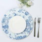 6 Pack White Light Blue French Toile Acrylic Charger Plates, 13" Round Dinner Charger Event Tabletop Decor