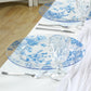 6 Pack Round Floral Acrylic Charger Plates in French Toile Pattern, 13" Clear Light Blue Dinner Charger Event Tabletop Decor