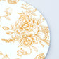 6 Pack White Gold French Toile Acrylic Charger Plates, 13" Round Dinner Charger Event Tabletop Decor