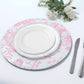 6 Pack White Pink French Toile Acrylic Charger Plates, 13" Round Dinner Charger Event Tabletop Decor