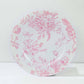 6 Pack White Pink French Toile Acrylic Charger Plates, 13" Round Dinner Charger Event Tabletop Decor