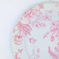 6 Pack White Pink French Toile Acrylic Charger Plates, 13" Round Dinner Charger Event Tabletop Decor