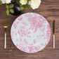 6 Pack White Pink French Toile Acrylic Charger Plates, 13" Round Dinner Charger Event Tabletop Decor