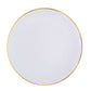 20 Pack Economy Plastic Round Charger Plates 13" in Clear Hammered Design with Gold Rim - Table Setting Plates