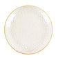 10 Pack Clear Hammered Economy Plastic Charger Plates With Glitter Gold Rim, 13" Round Dinner Chargers Event Tabletop Decor