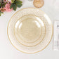 10 Pack Clear Hammered Economy Plastic Charger Plates With Glitter Gold Rim, 13" Round Dinner Chargers Event Tabletop Decor