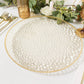 10 Pack Clear Hammered Economy Plastic Charger Plates With Glitter Gold Rim, 13" Round Dinner Chargers Event Tabletop Decor