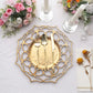 6 Pack | 13" Gold Hollow Flower Acrylic Charger Plates, Floral Cutout Decorative Plastic Serving Plates