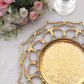 6 Pack | 13" Gold Hollow Flower Acrylic Charger Plates, Floral Cutout Decorative Plastic Serving Plates