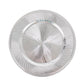 Metallic silver swirl pattern round acrylic charger plate with beaded rim.