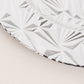 Metallic silver rock cut acrylic charger plate, decorative serving dish.