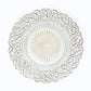 Antique white vintage floral charger plate with carved rim.
