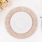 6 Pack Rose Gold Glitter Acrylic Charger Plates with Abstract Lines Pattern, 13" Round Dinner Charger Event Tabletop Decor