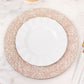 6 Pack Rose Gold Glitter Acrylic Charger Plates with Abstract Lines Pattern, 13" Round Dinner Charger Event Tabletop Decor