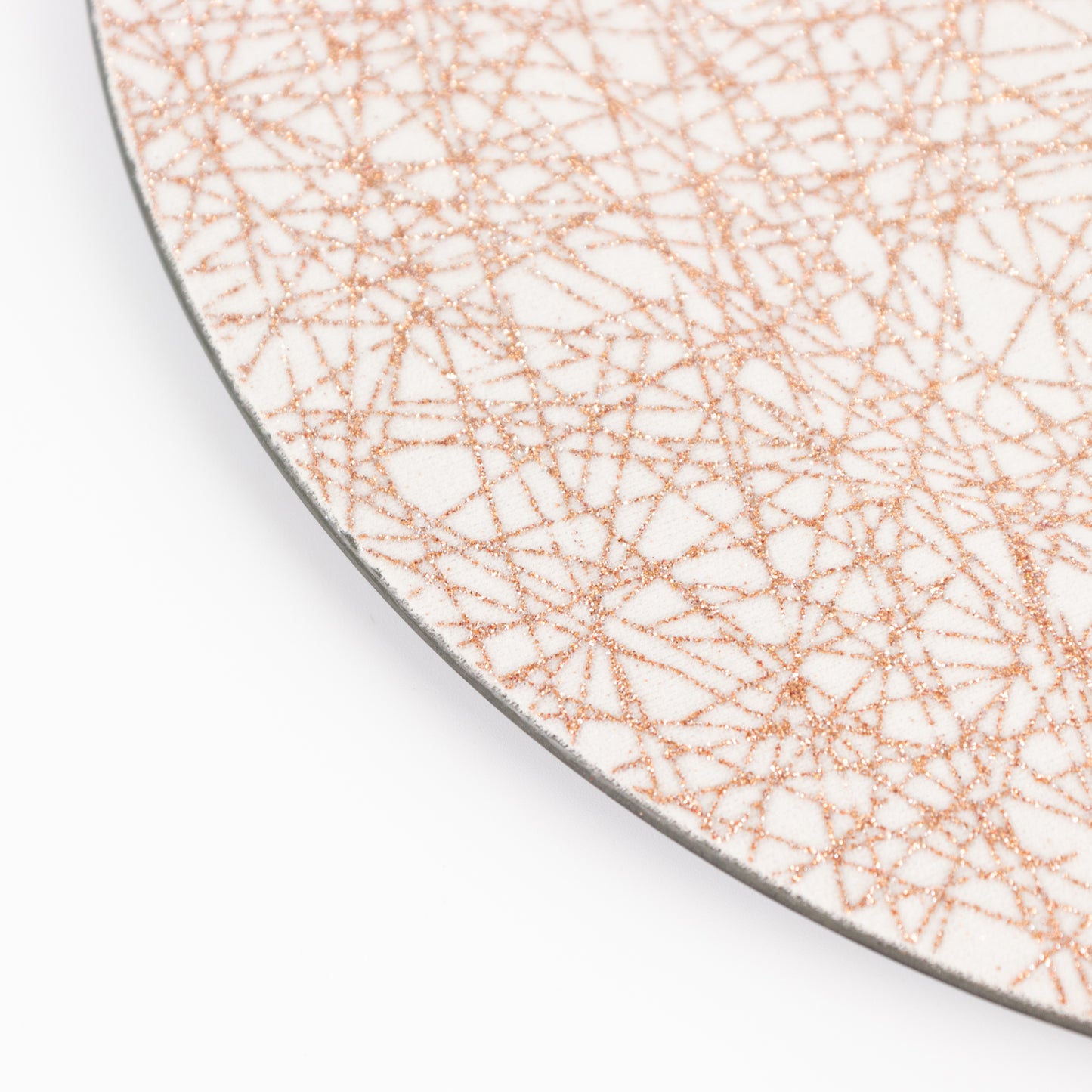 6 Pack Rose Gold Glitter Acrylic Charger Plates with Abstract Lines Pattern, 13" Round Dinner Charger Event Tabletop Decor