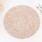 6 Pack Rose Gold Glitter Acrylic Charger Plates with Abstract Lines Pattern, 13" Round Dinner Charger Event Tabletop Decor