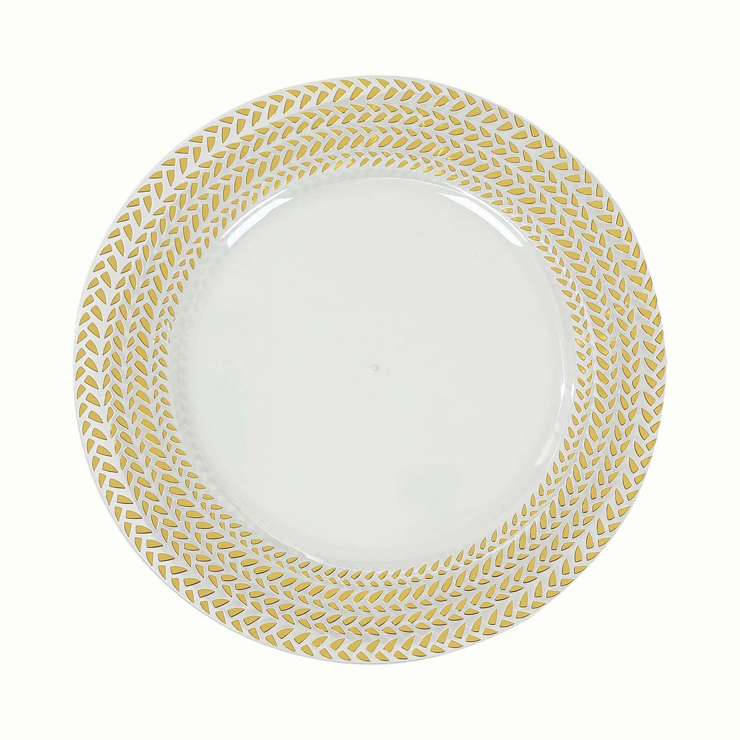 6 Pack Clear Acrylic Charger Plates With Wheat Pattern Gold Rim, 13" Round Dinner Chargers Event Tabletop Decor