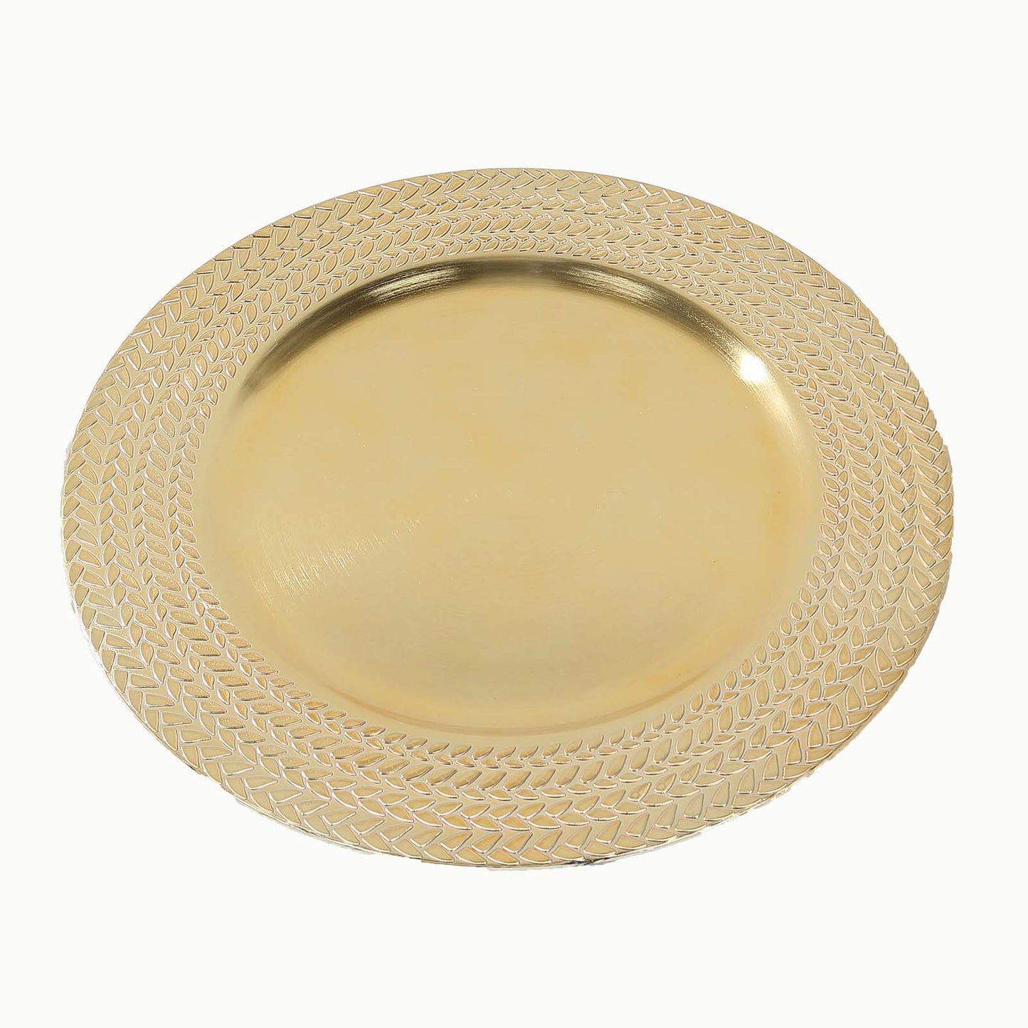 6 Pack Gold Acrylic Charger Plates With Wheat Pattern Rim, 13" Round Dinner Chargers Event Tabletop Decor