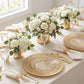6 Pack 13" Gold Acrylic Charger Plates, Round Sunburst Textured Table Chargers