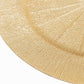 6 Pack 13" Gold Acrylic Charger Plates, Round Sunburst Textured Table Chargers