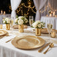 6 Pack 13" Gold Acrylic Charger Plates, Round Sunburst Textured Table Chargers
